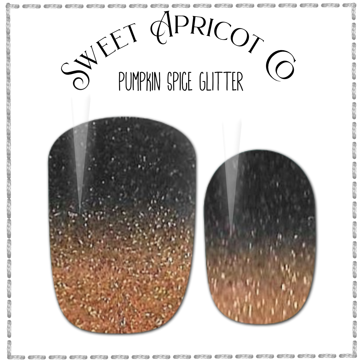 Pumpkin Spice Glitter Nail Wraps - Beautiful Glitter Design