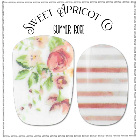 Summer Rose Nail Wraps - Exclusive Gorgeous Design