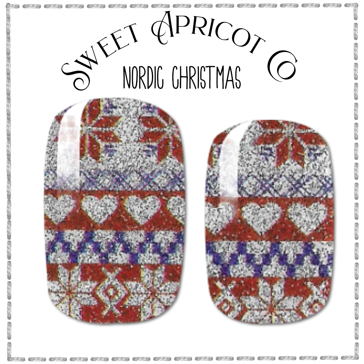 Nordic Christmas Nail Wraps - GLITTER!