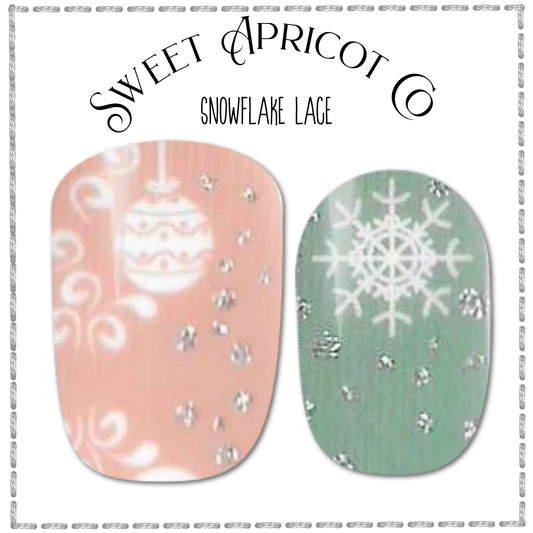 Snowflake Lace Nail Wraps - Elegant Holiday Design