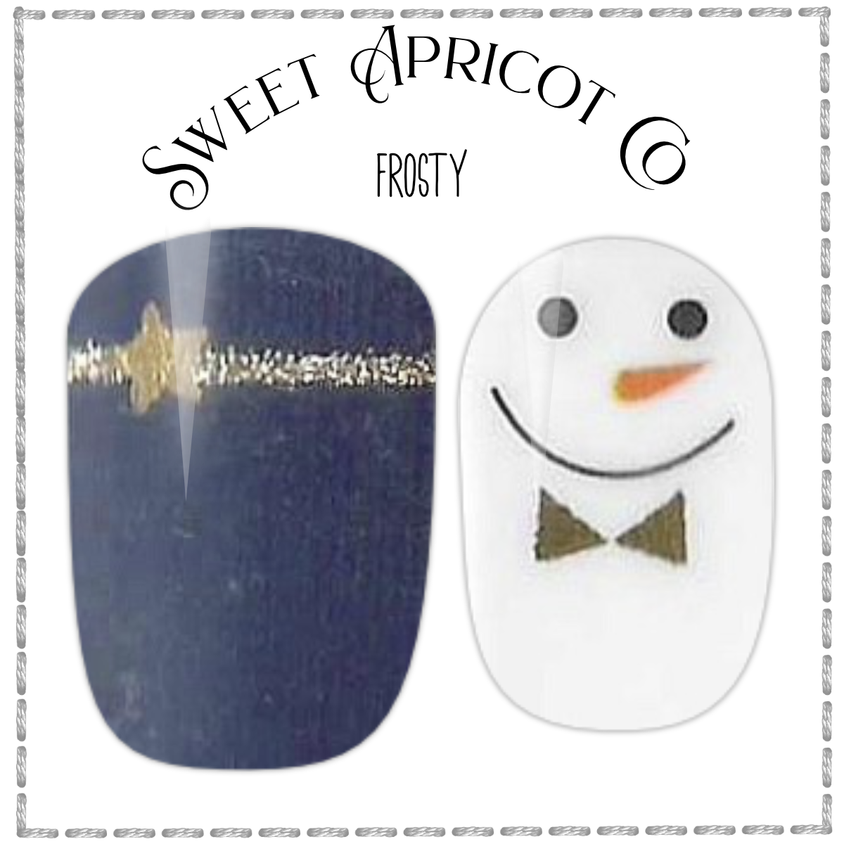 Frosty Nail Wraps - Winter Holiday Snowman Design in Red and Blue