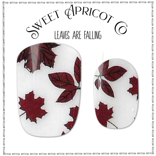 Leaves are Falling Clear and Foil Nail Wraps - Perfect for Fall