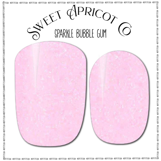 Sparkle Bubble Gum -Subtle Glitter Nail Wraps