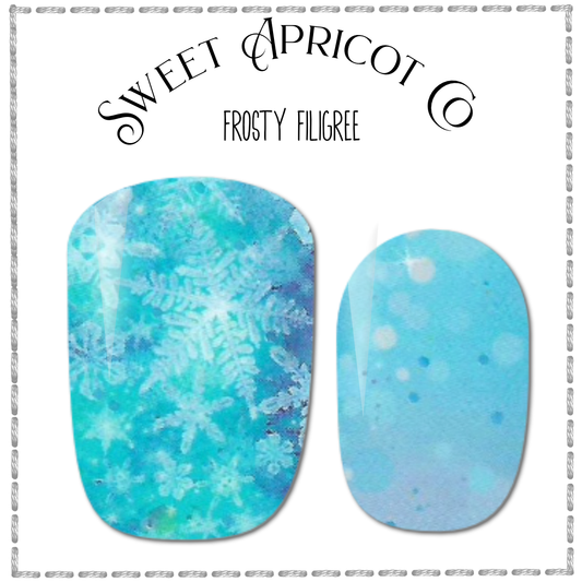 Frosty Filigree Nail Wraps - Beautiful Winter Design