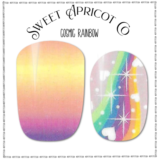 Cosmic Rainbow Nail Wraps - Whimsical Theme