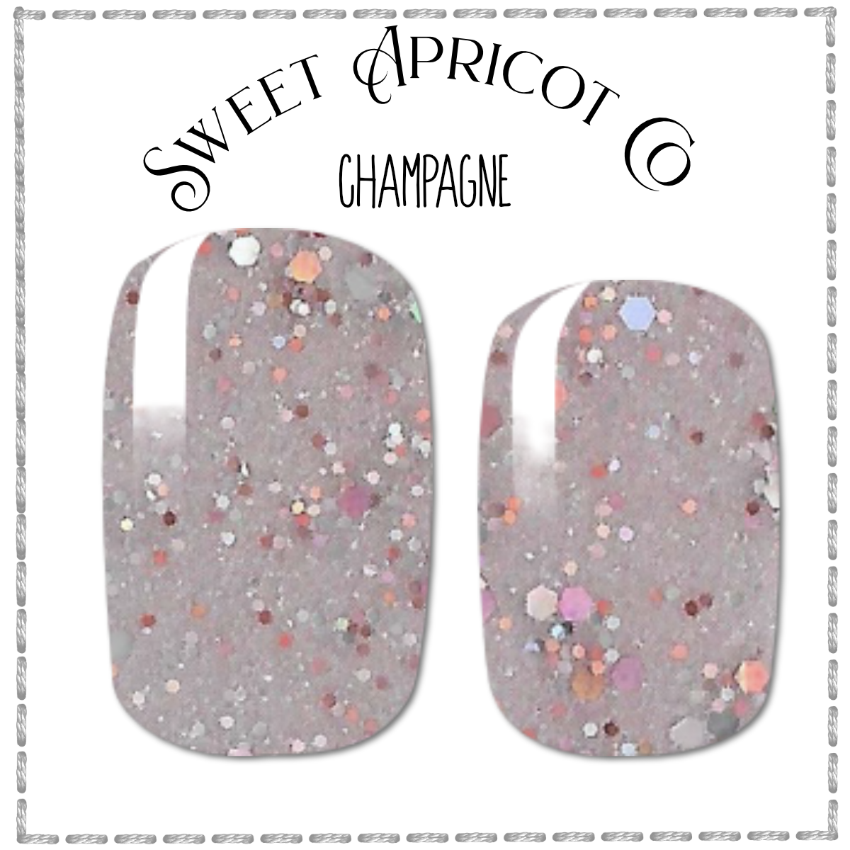 Champaign Glitter Nail Wraps - Beautiful Glitter Set