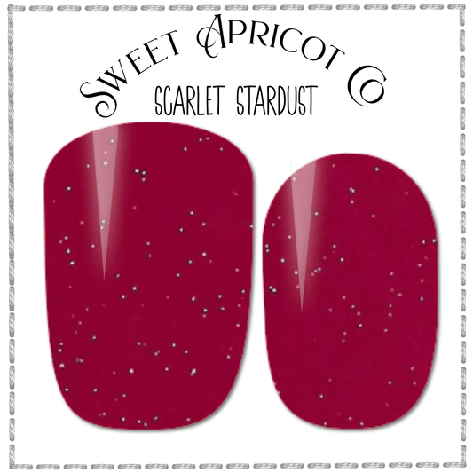 Scarlet Stardust - Subtle Glitter Nail Wraps