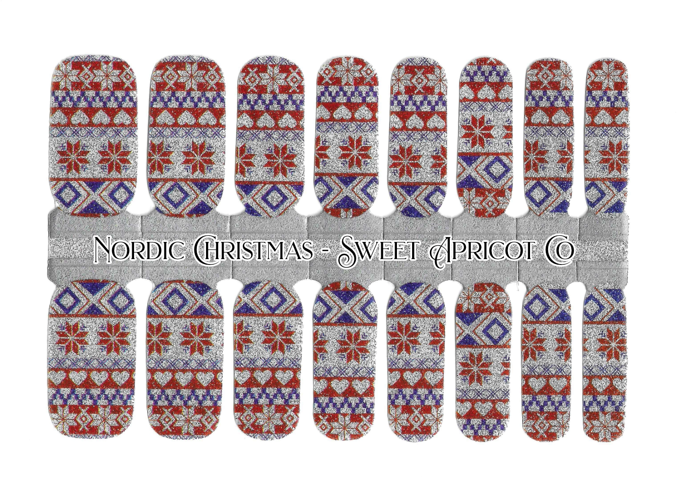 Nordic Christmas Nail Wraps - GLITTER!