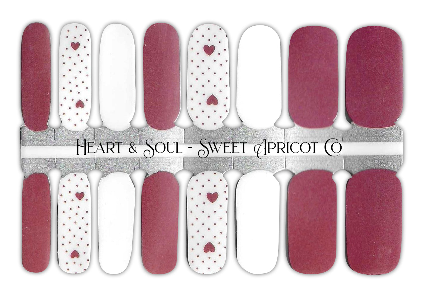 Heart & Soul Nail Wraps - Super Cute Valentines Design