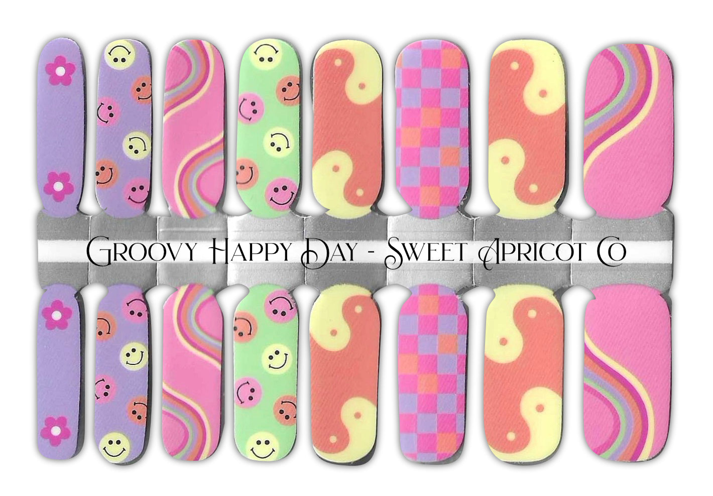 Groovy Happy Day Nail Wraps - Fun Cheery Design