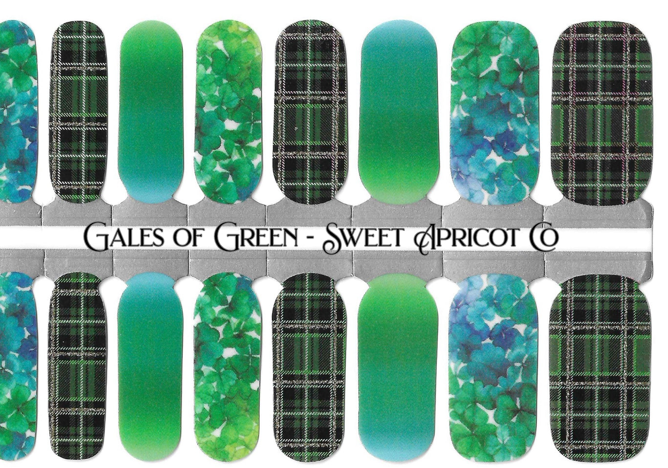 Gales of Green Nail Wraps - St Patrick's Day Design