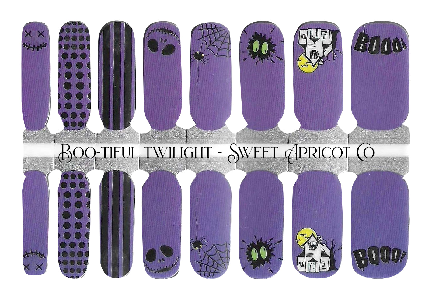 Boo-tiful Twilight Nail Wraps - Purple Halloween Design