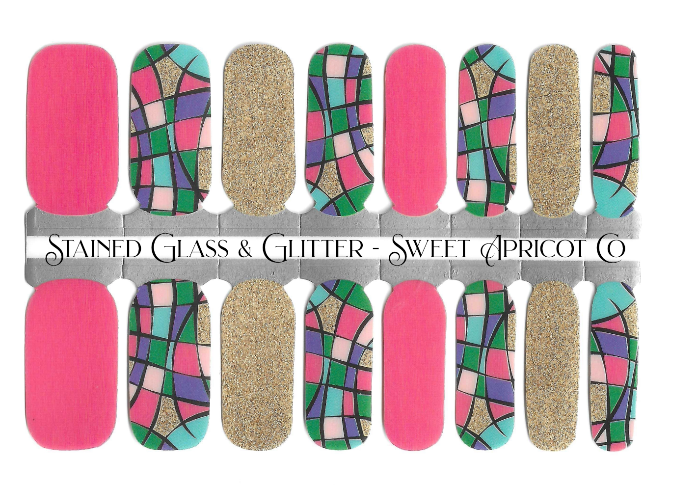 Stained Glass and Glitter Nail Wraps - Gorgeous!