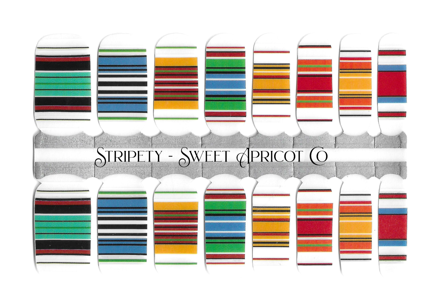 Stripety Nail Wraps - Bold Stripes on a Clear Background!