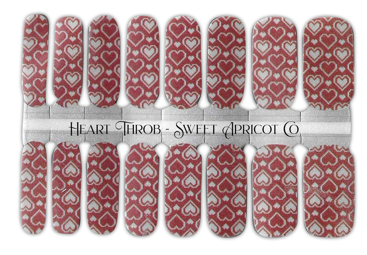 Heart Throb Nail Wraps - Sweet and Flirty Glitter Design