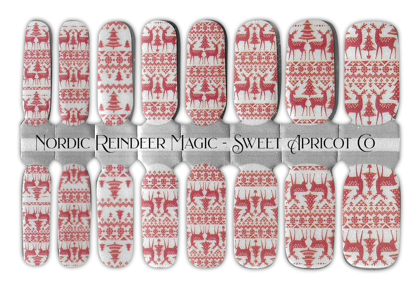 Nordic Reindeer Magic Nail Wraps - Darling Christmas Design