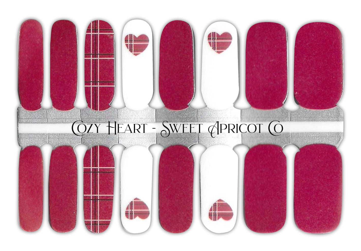 Cozy Heart Nail Wraps - Super Cute Valentines Design