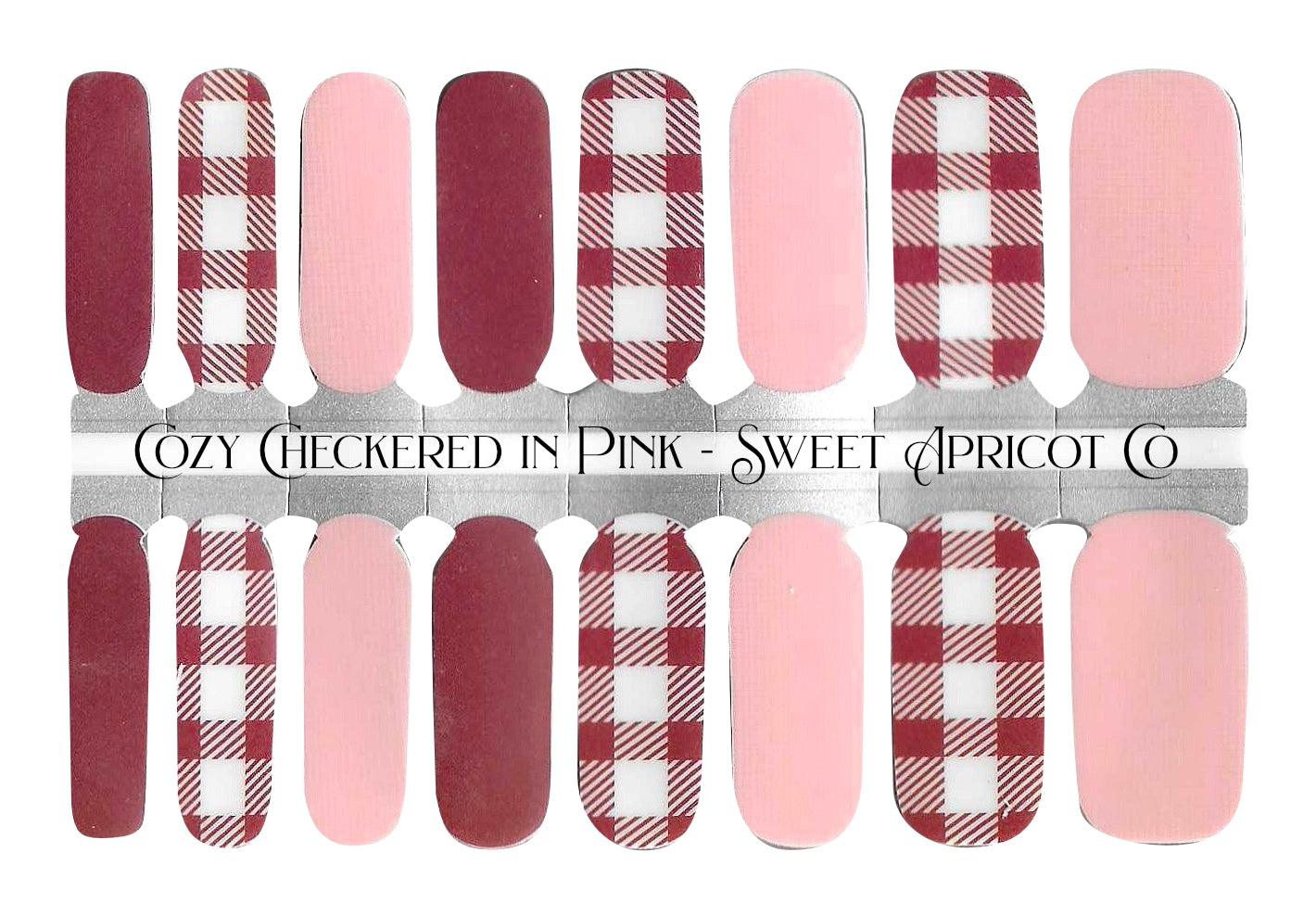 Cozy Checkered in Pink Nail Wraps - Darling Design