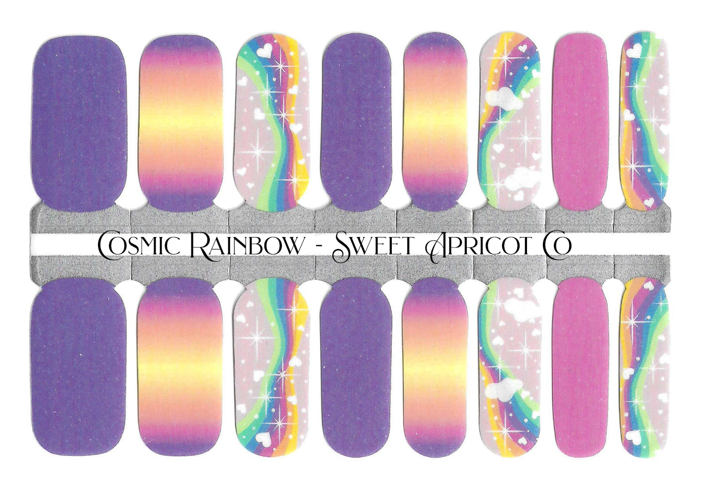 Cosmic Rainbow Nail Wraps - Whimsical Theme