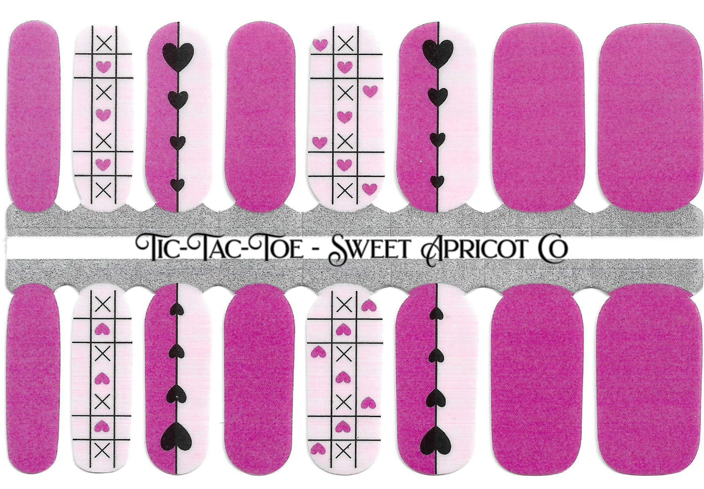 Tic-Tac-Toe Nail Wraps - Valentine Design