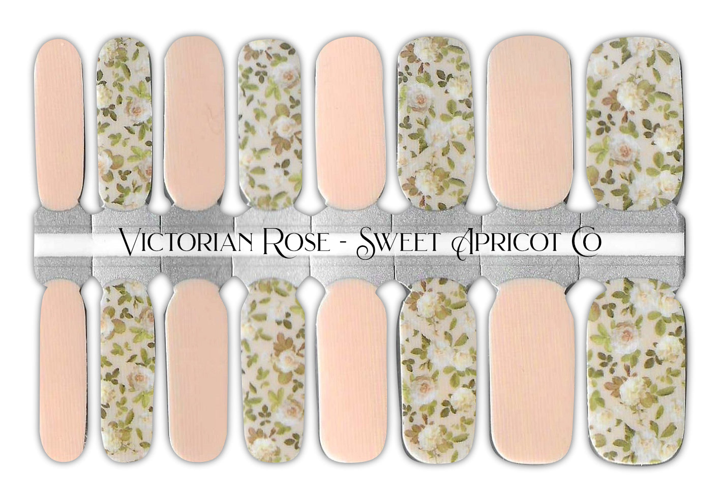 Victorian Rose Nail Wraps - Delicate Pink Design