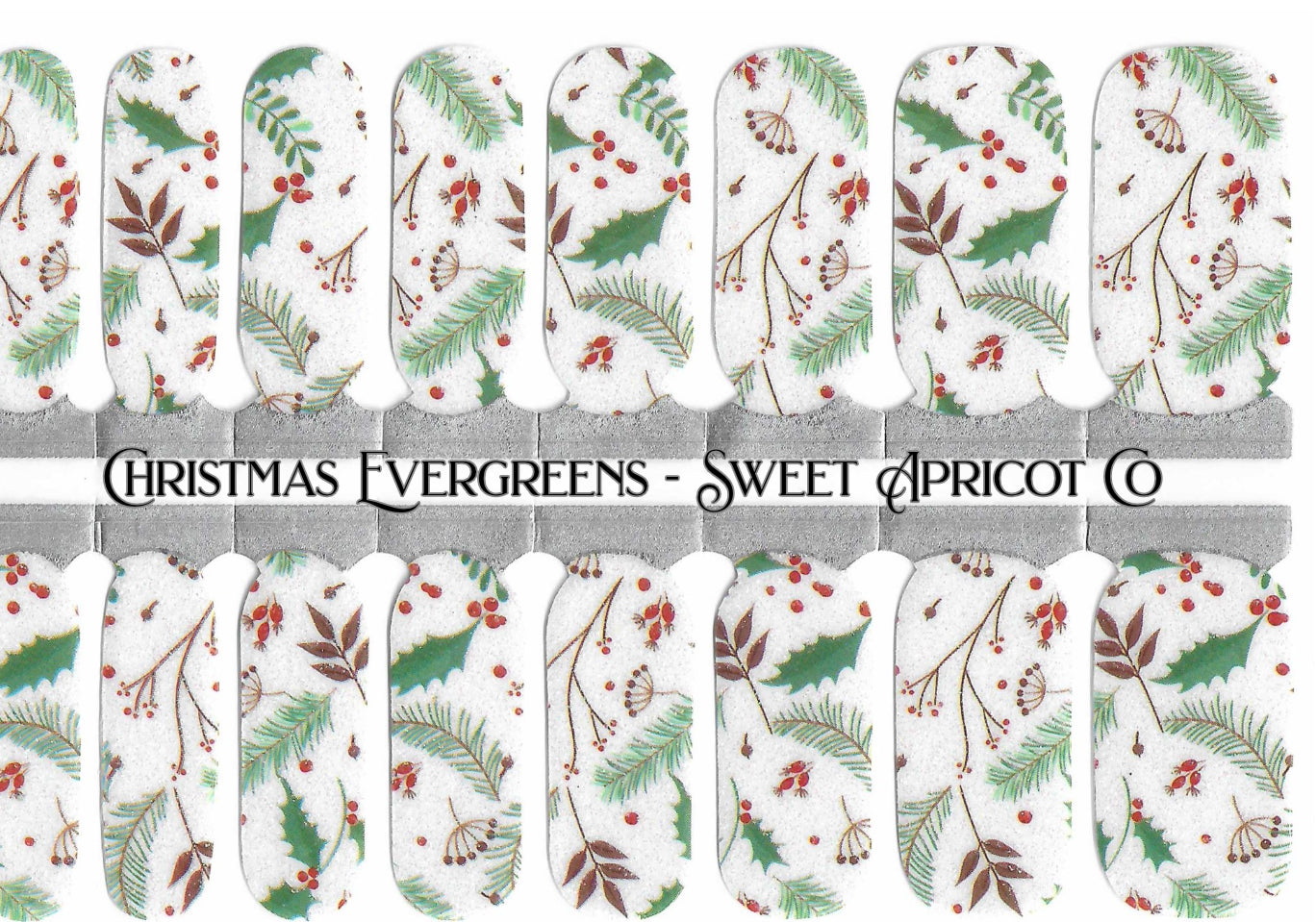 Christmas Evergreen Nail Wraps - Holiday Winter Design