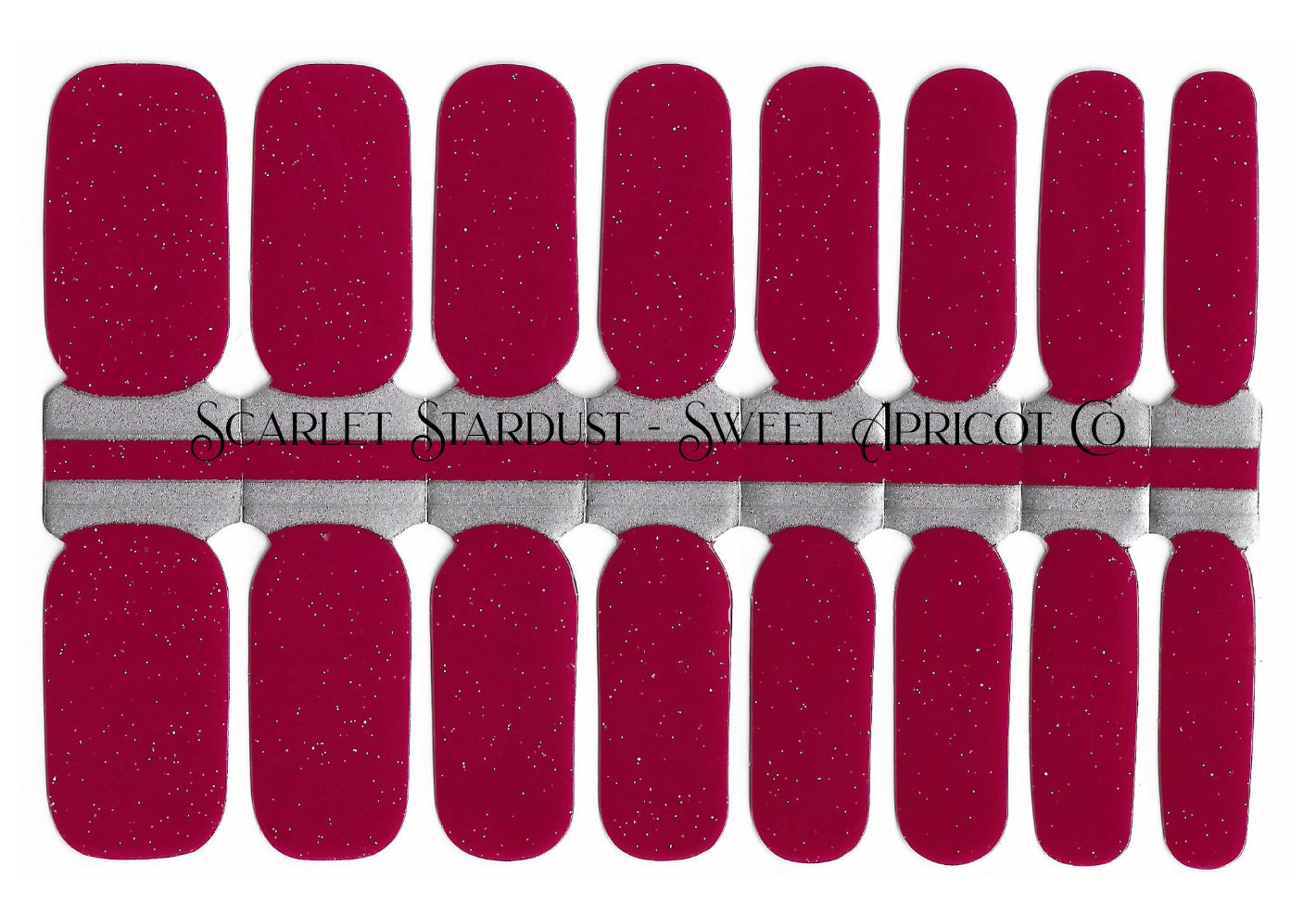 Scarlet Stardust - Subtle Glitter Nail Wraps