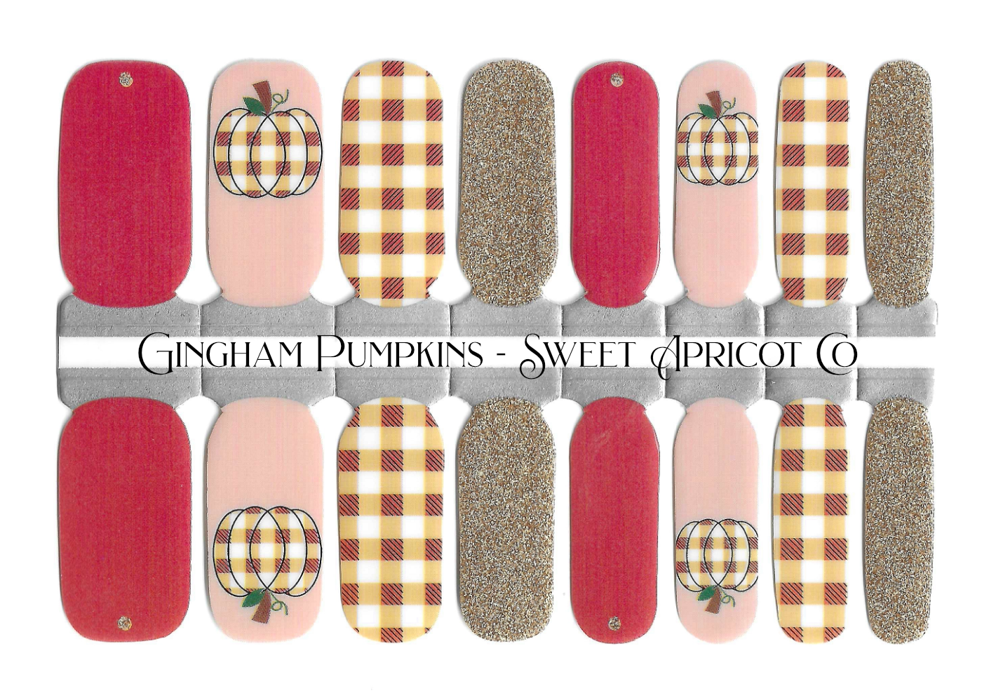 Gingham Pumpkins Nail Wraps - Gorgeous!