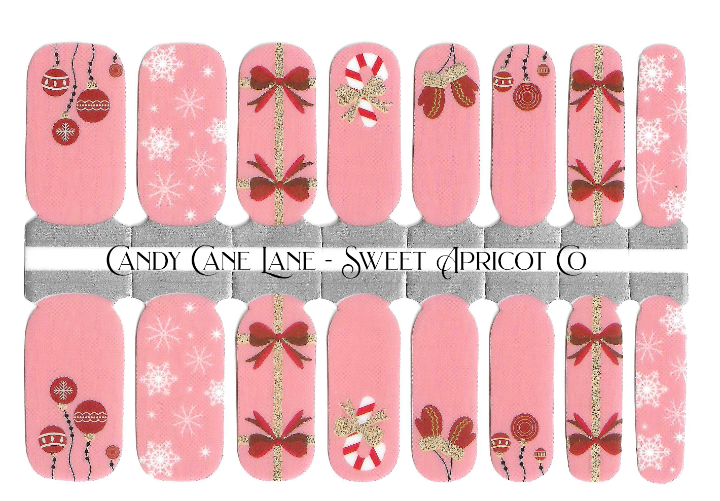 Candy Cane Lane Nail Wraps - Christmas Cheer!!