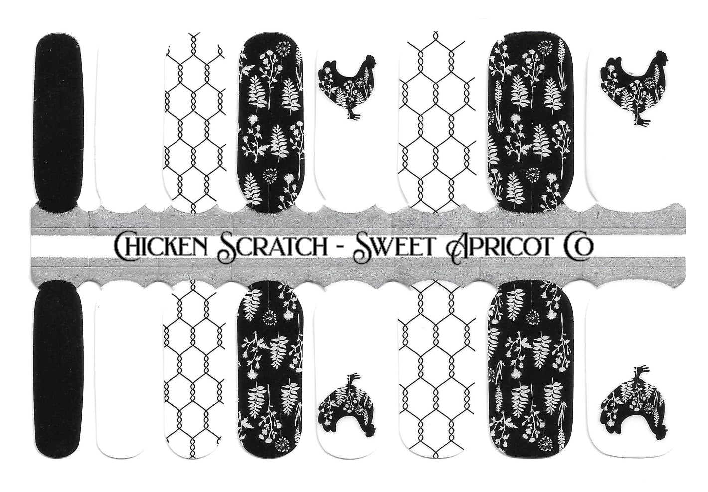 Chicken Scratch Nail Wraps - Darling Design