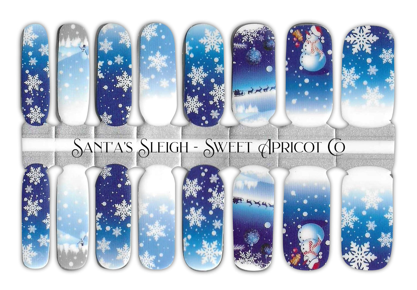 Santa's Sleigh Nail Wraps - Sweet Holiday Design