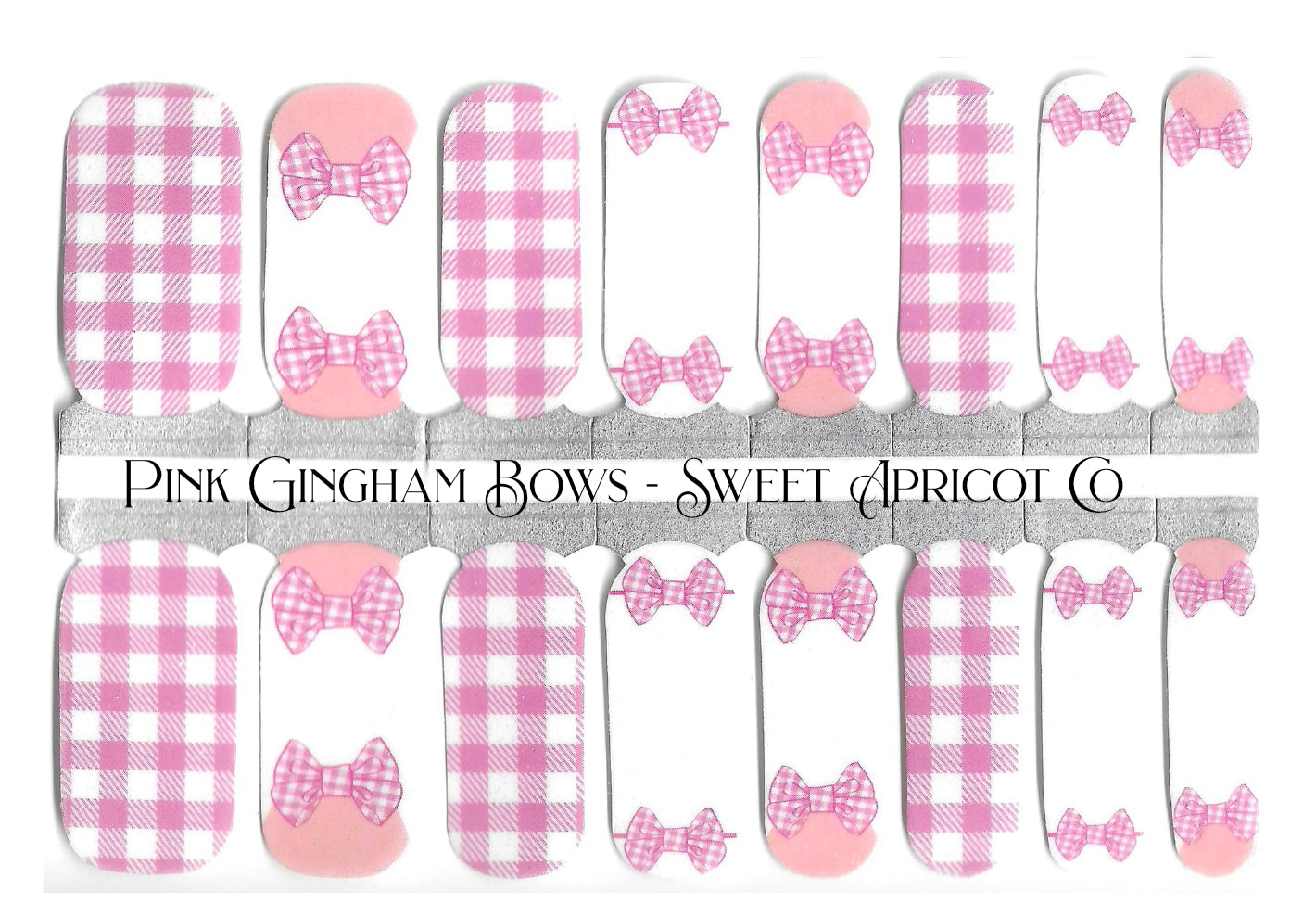 Pink Gingham Bows Nail Wraps - Simply Darling