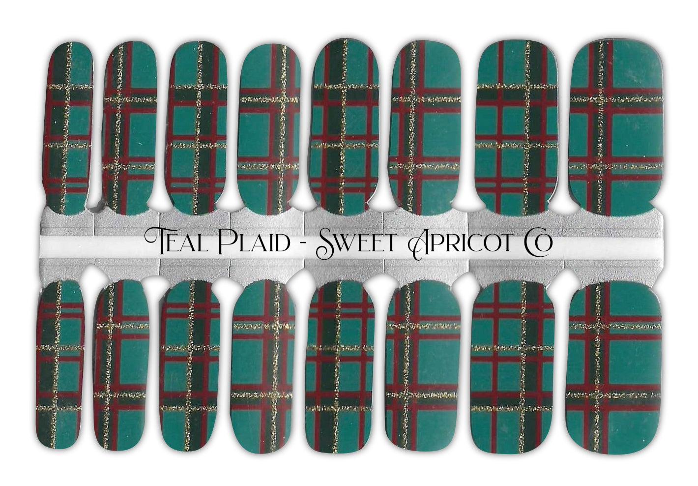 Plaid Teal Nail Wraps - Perfect for Fall and the Holidays