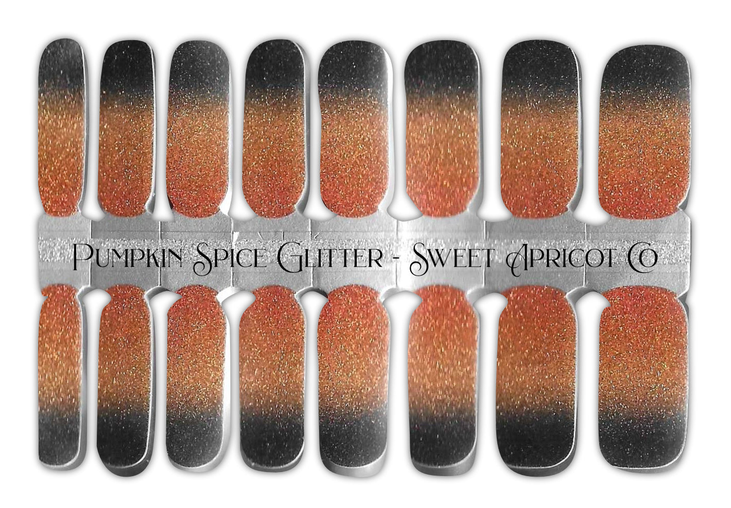 Pumpkin Spice Glitter Nail Wraps - Beautiful Glitter Design