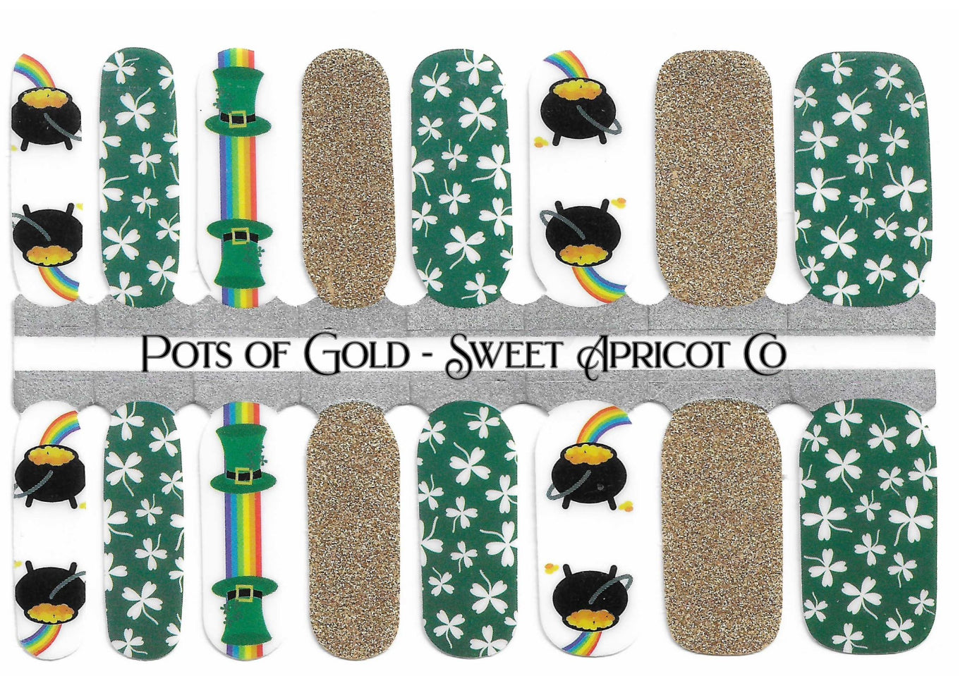 Pots of Gold Nail Wraps - St Patrick's Day Design