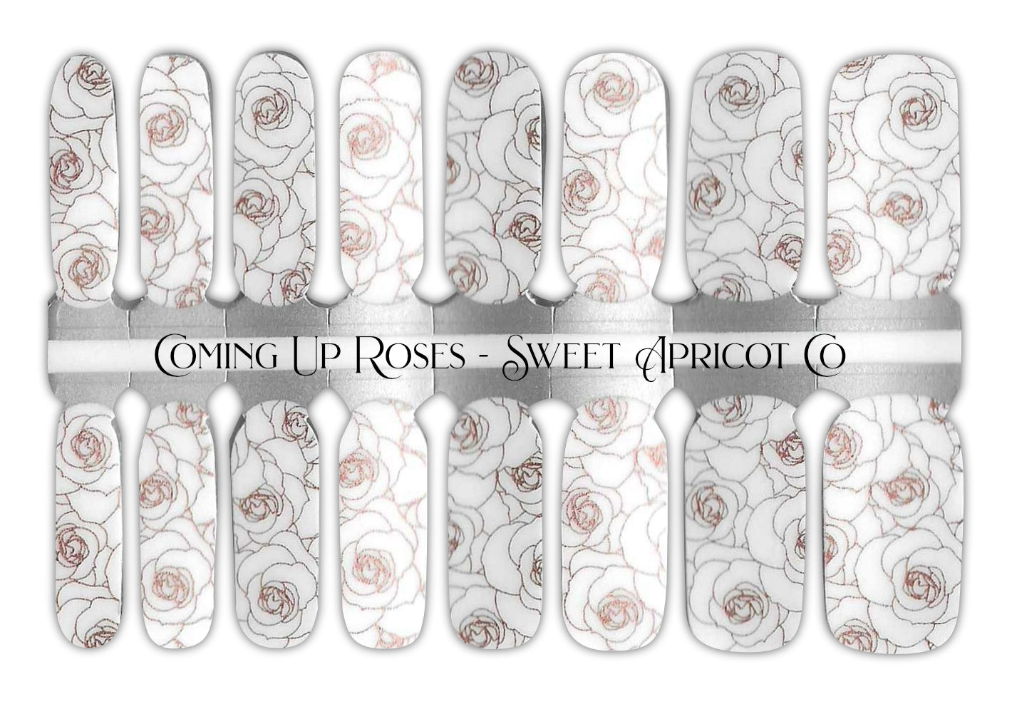 Coming Up Roses Nail Wraps - Clear Overlay with Gold Foil