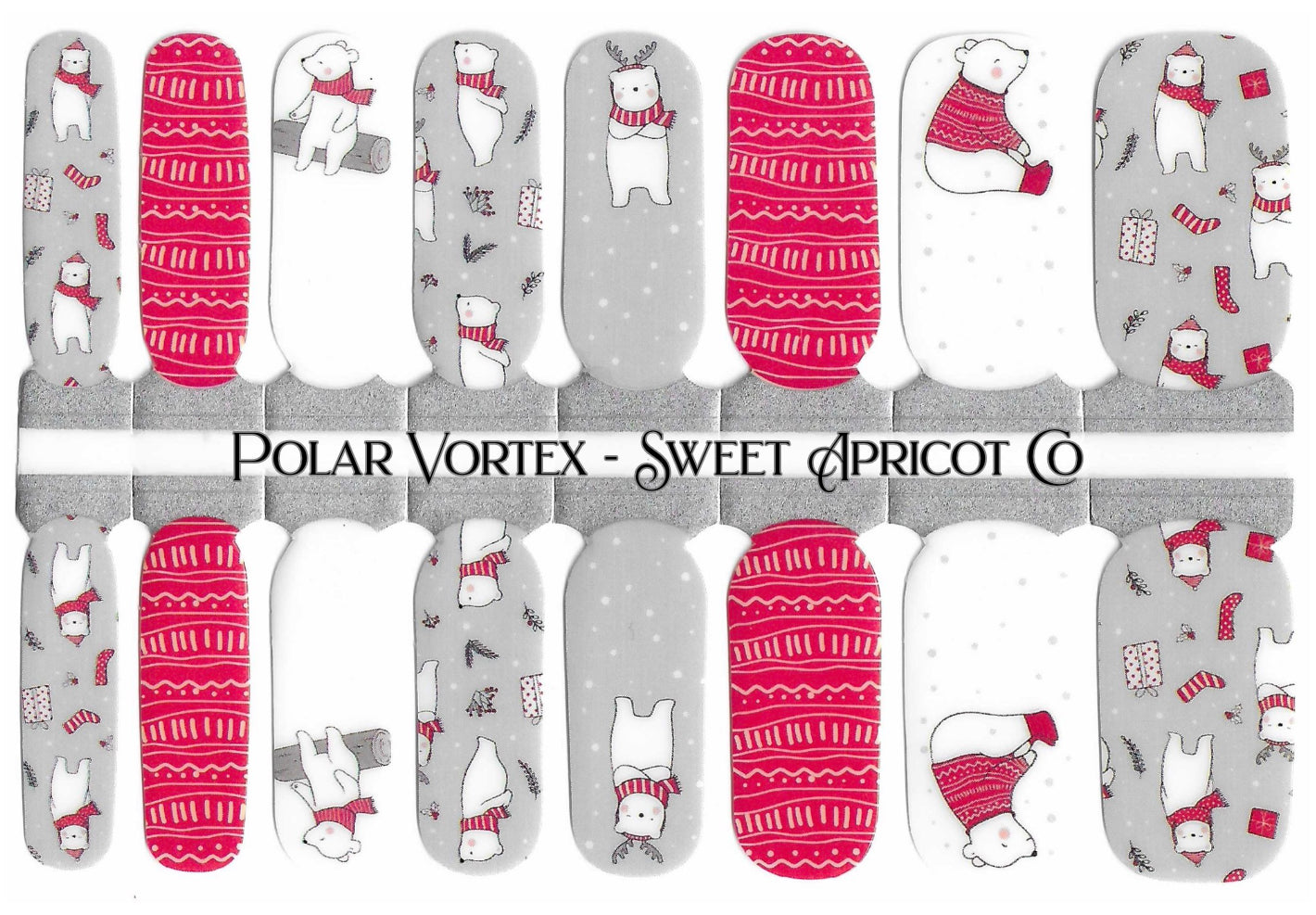 Polar Vortex Nail Wraps - Holiday Winter Design