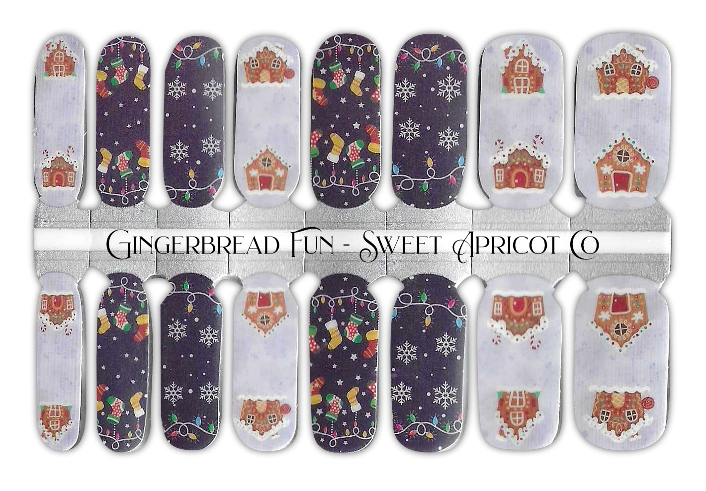 Gingerbread Fun Nail Wraps - Christmas Design