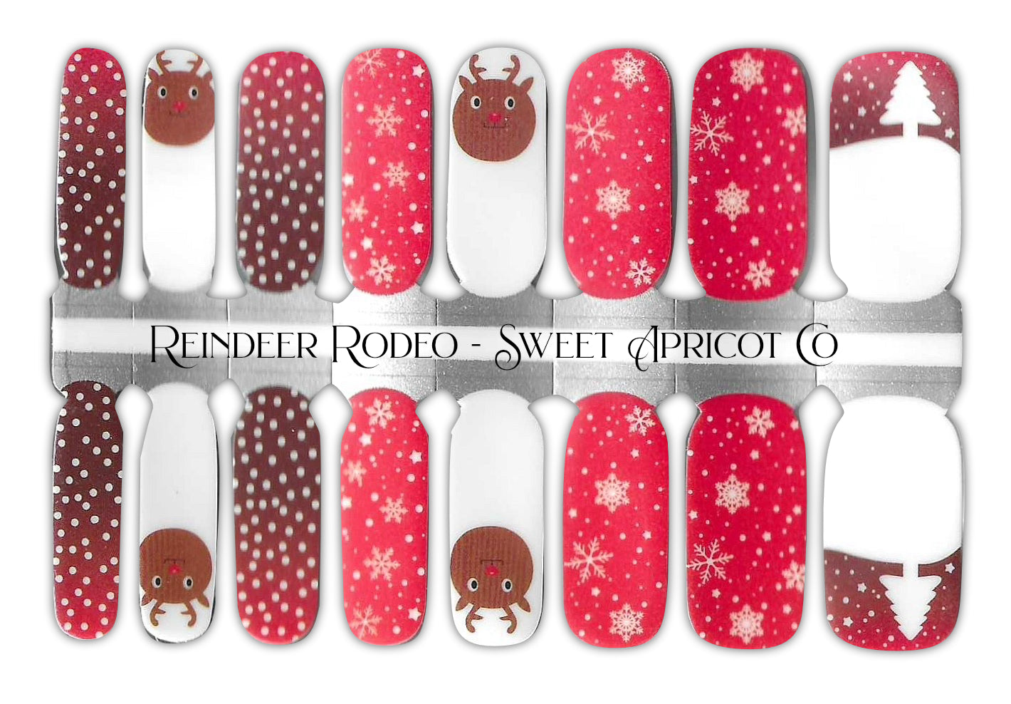 Reindeer Rodeo Nail Wraps - Sweet Holiday Design