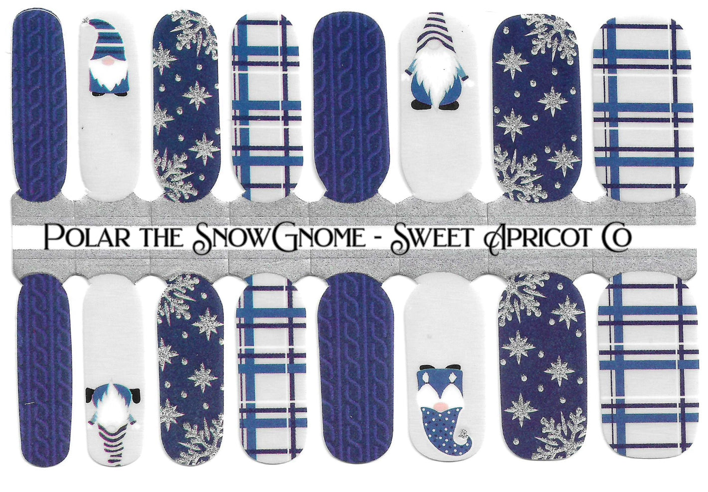 Polar the SnowGnome Nail Wraps - Winter Holiday Design