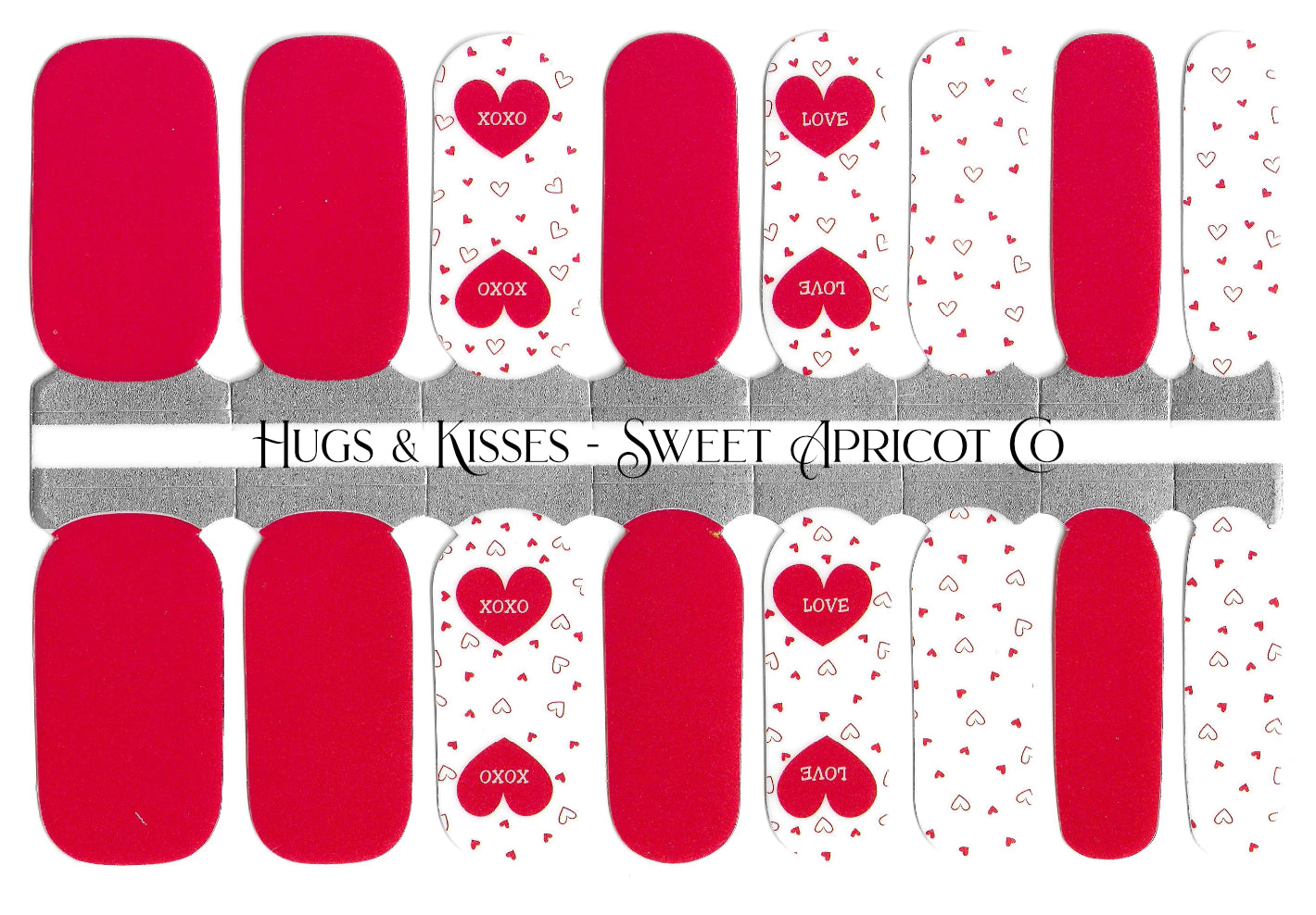 Hugs & Kisses Nail Wraps - Sweet Valentine's Design