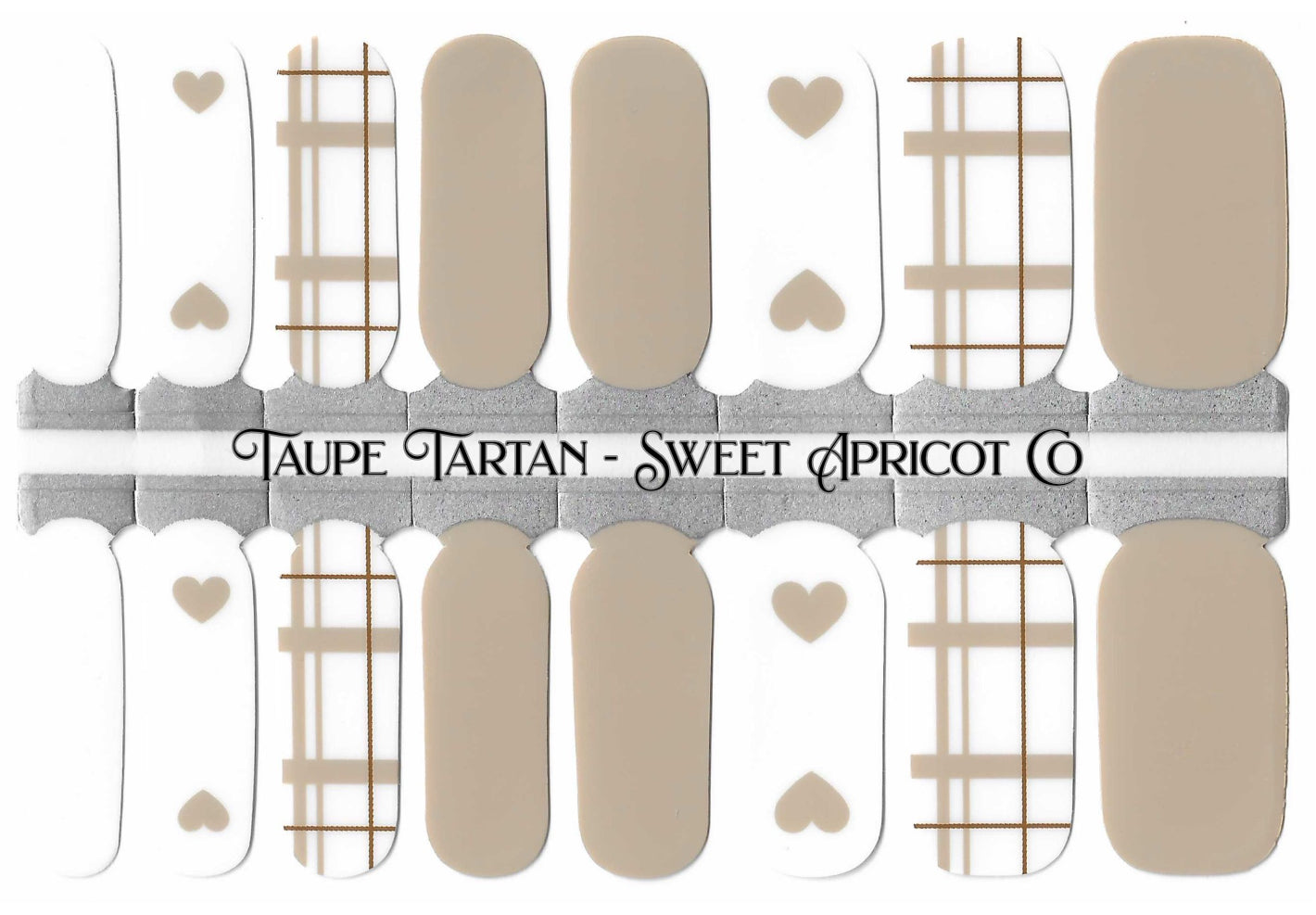 Taupe Tartan Nail Wraps - Darling Design