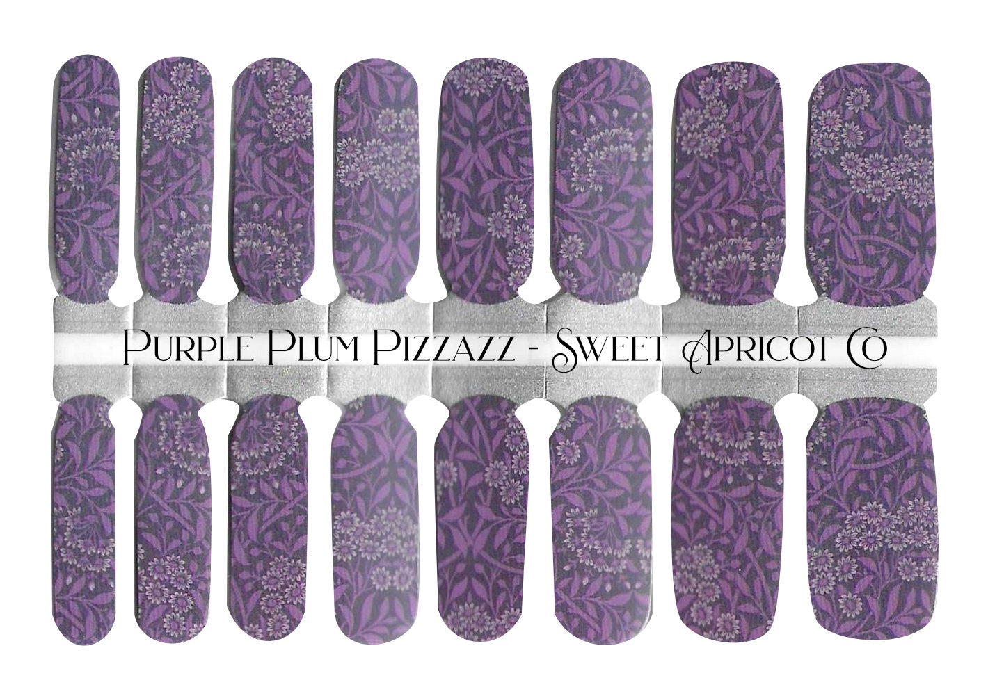 Purple Plum Pizzazz Nail Wraps - an beautiful deep purple with floral design