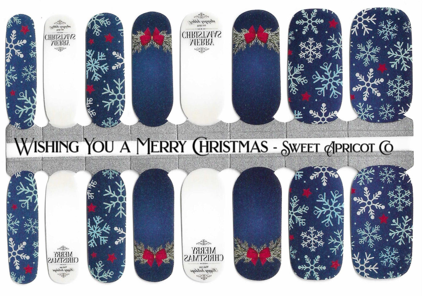 Wishing You a Merry Christmas Nail Wraps - Beautiful Holiday Design