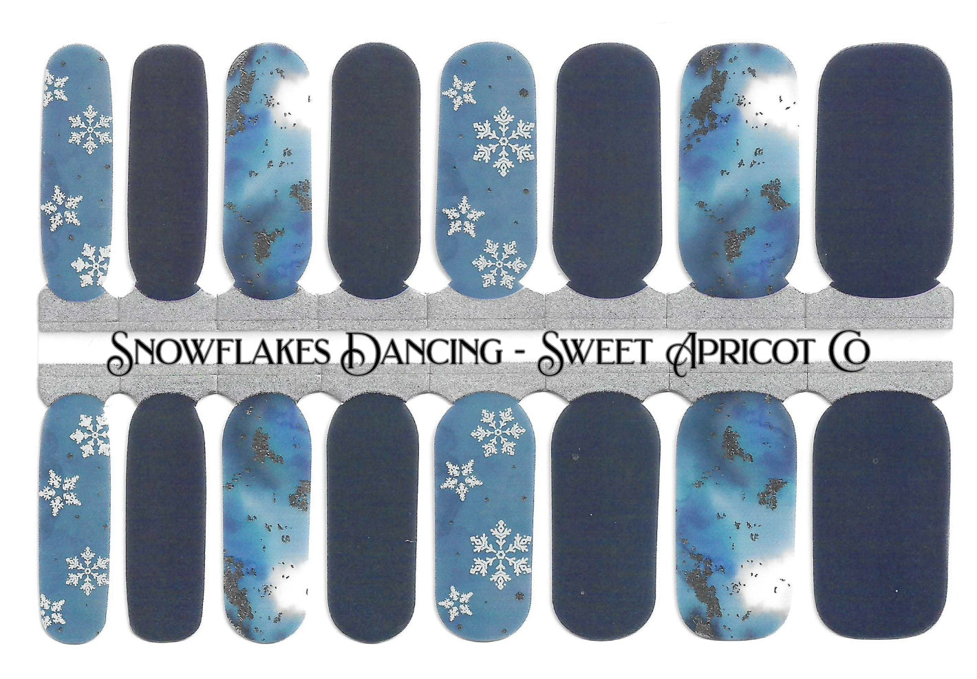 Snowflakes Dancing Nail Wraps - Beautiful Winter Design