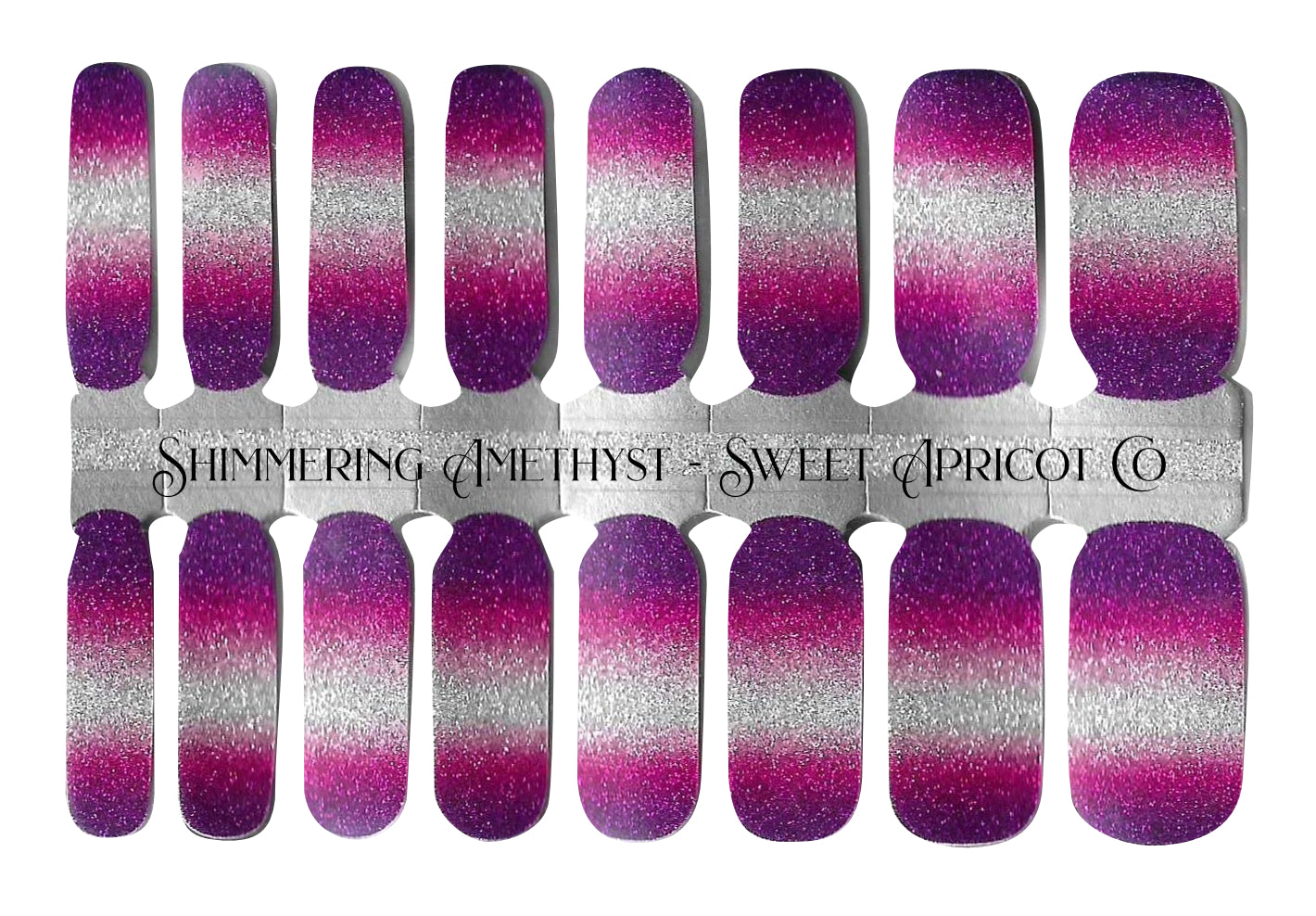 Shimmering Amethyst Nail Wraps - Purple Ombre Glitter Design