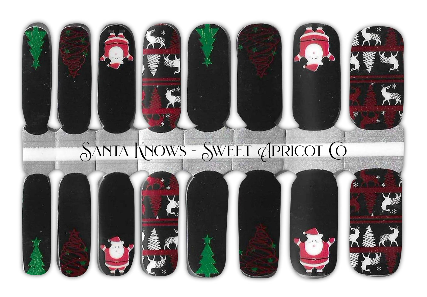 Santa Knows Nail Wraps - Fun Christmas Design