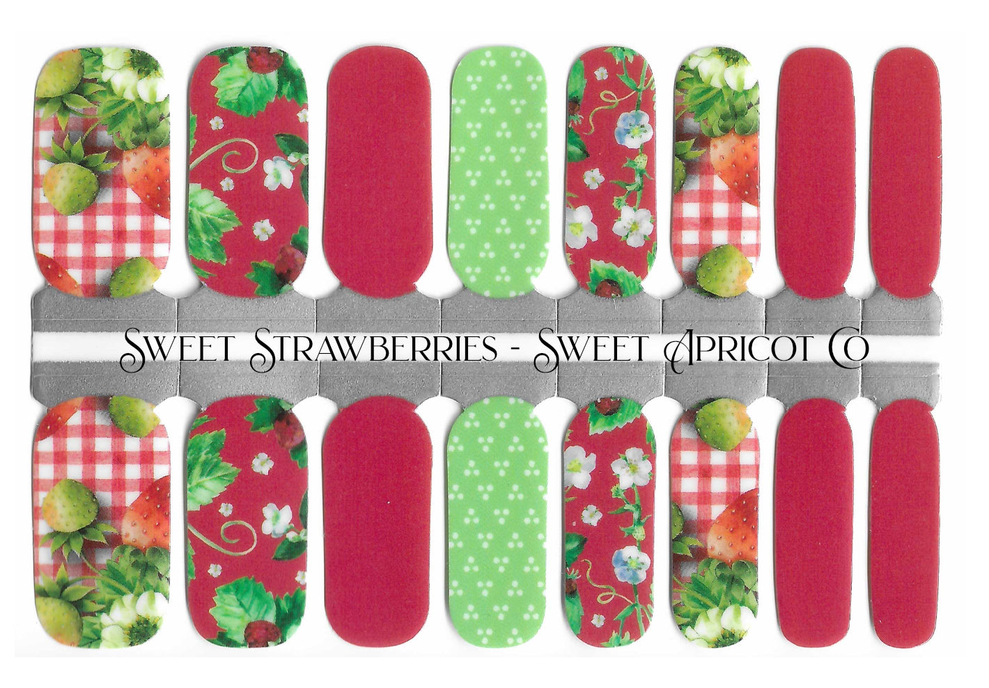 Sweet Strawberries Nail Wraps - Exclusive Gorgeous Design