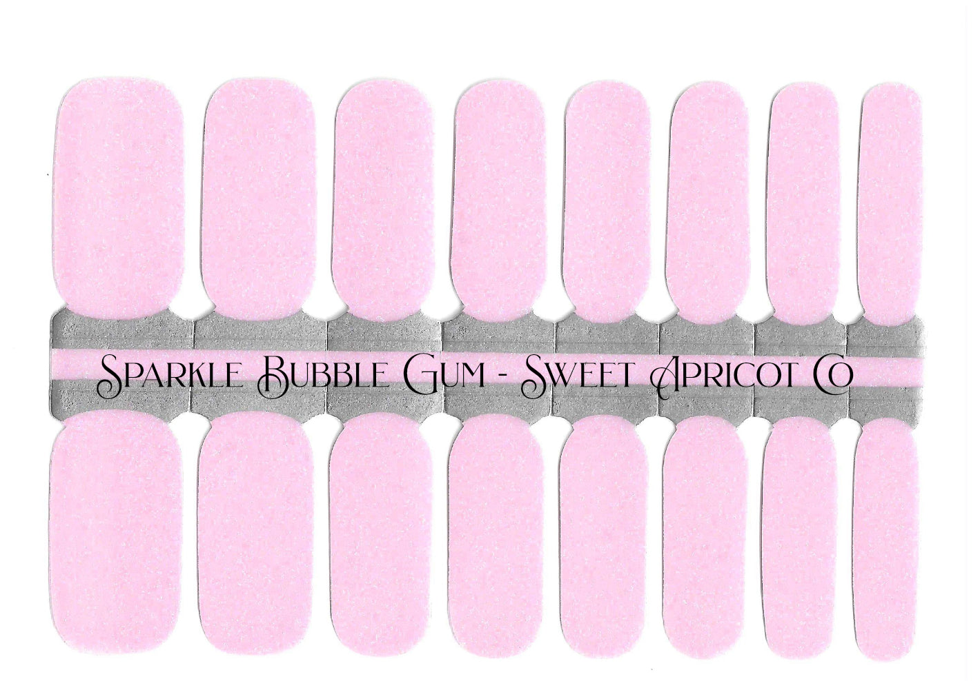 Sparkle Bubble Gum -Subtle Glitter Nail Wraps