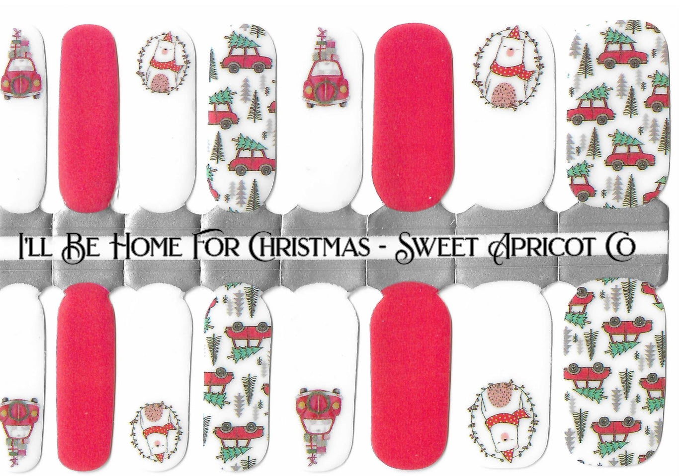 I'll Be Home for Christmas Nail Wraps - Holiday Design